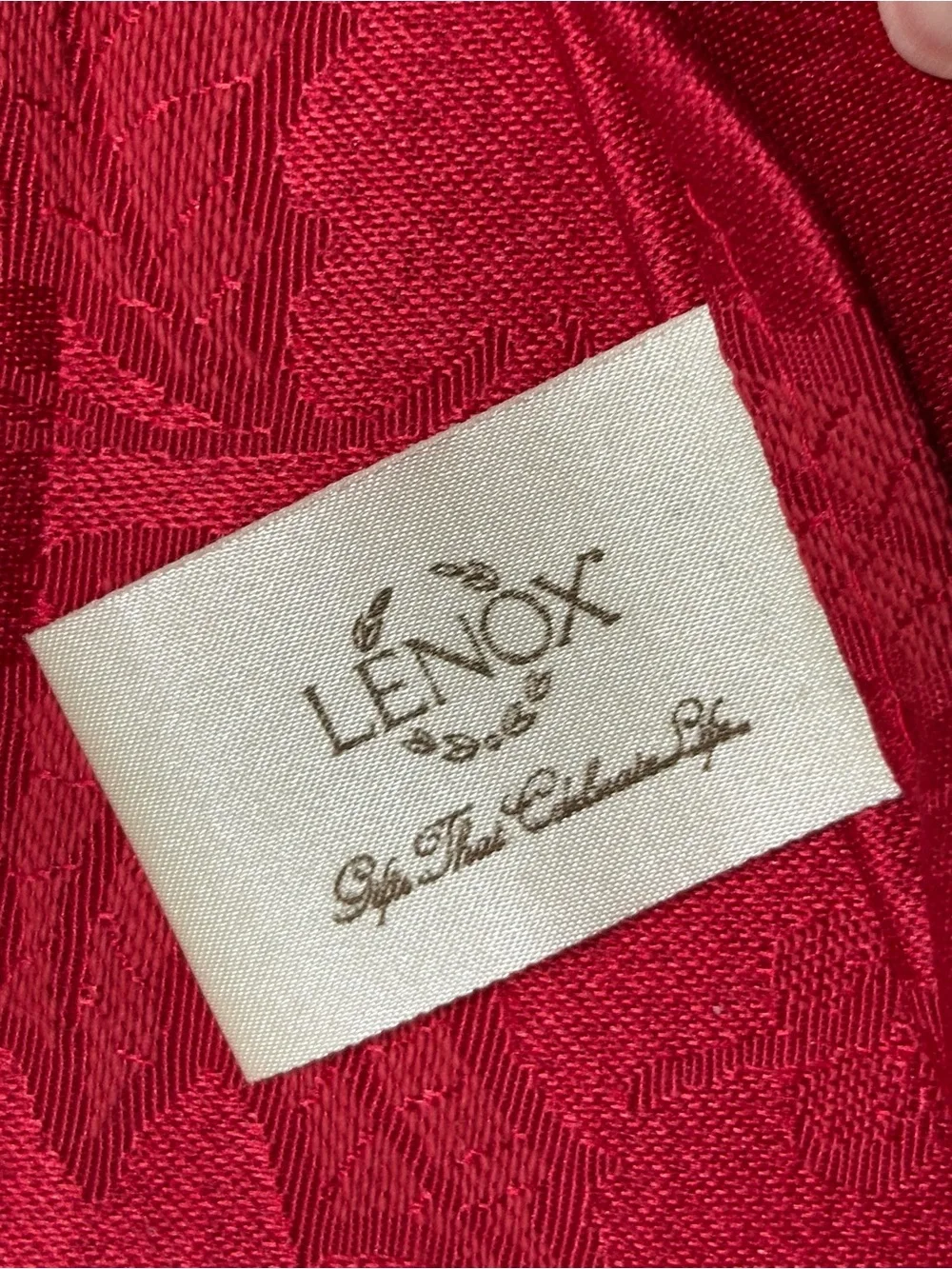 Lenox Red Jacquard Holiday Table Cloth 52”x 70”